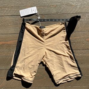 Tan and Black Chanel bike shorts Y2K